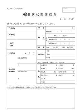 健康状態確認票 （PDF 146.8KB）