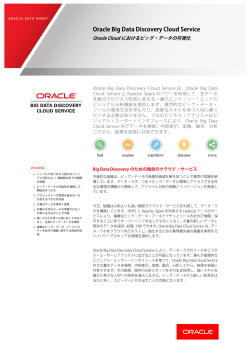 Oracle Big Data Discovery Cloud Service Oracle Cloudにおけるビッグ