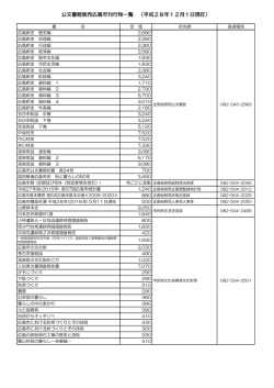 公文書館販売広島市刊行物一覧 （平成28年12月1日現在）