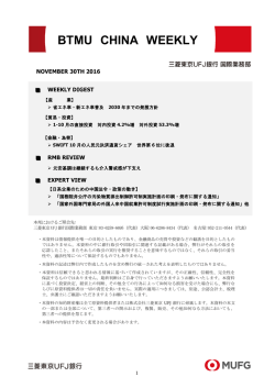 東京三菱 中国情報月報 12月号