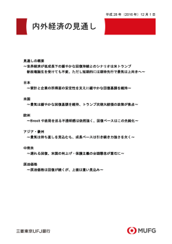 内外経済の見通し - 三菱東京UFJ銀行