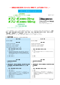 添付文書改訂のお知らせ