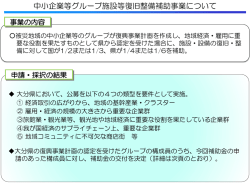 中小企業等グループ施設等復旧整備補助事業について