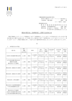 資金の借入れ（金利決定）に関するお知らせ