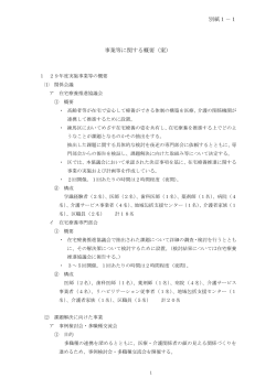 別紙1－1 事業等に関する概要（案）