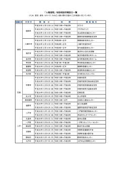 「人権週間」特設相談所開設日一覧