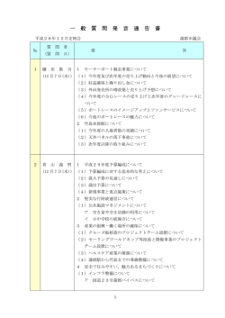 一 般 質 問 発 言 通 告 書