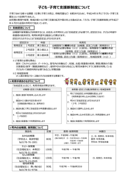 子ども・子育て支援新制度について