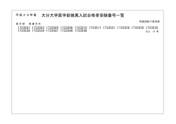 （看護学科）合格者受験番号