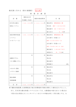 様式第1号の2（第5条関係） 記入例 事 業 計 画 書