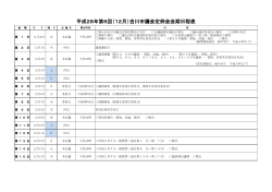 平成28年第6回（12月）吉川市議会定例会会期日程表