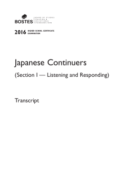2016 HSC Japanese (C) Transcript - Board of Studies Teaching and