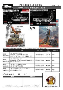 ModelCollect Kits 新商品案内 2016.11.29