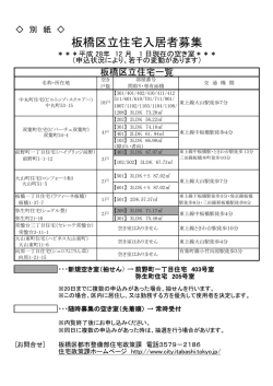 板橋区立住宅入居者募集