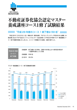不動産証券化協会認定マスター 養成講座コース1修了試験結果