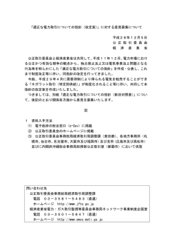 「適正な電力取引についての指針（改定案）」に対する