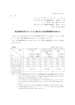東京証券取引所マザーズへの上場に伴う当社決算情報等のお知らせ
