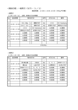 第31回藤沢市民冬季大会 試合日程