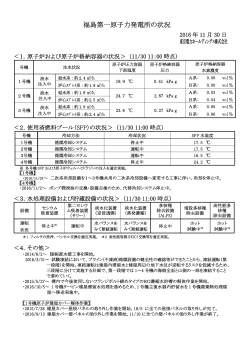 福島第一原子力発電所の状況