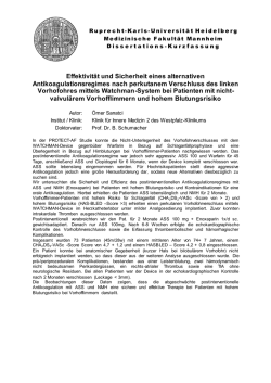 Effektivit&auml;t und Sicherheit eines alternativen