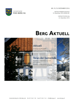 Berg Aktuell - Politische Gemeinde Berg SG