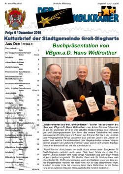 Buchpräsentation von VBgm.aD Hans Widlroither