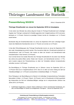 Pressemitteilung 303/2016 - Thüringer Landesamt für Statistik