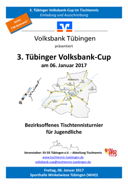 3. Tübinger Volksbank-Cup - Tischtennis im Bezirk Alb