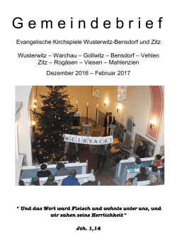 Gemeindebrief - Evangelisches Kirchspiel Genthin