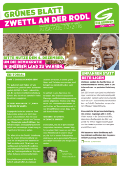 Gr&uuml;nes Blatt 2-2016 - Die Gr&uuml;nen Zwettl an der Rodl