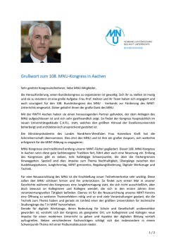 Gru&szlig;wort des MNU-Bundesvorsitzenden - MNU