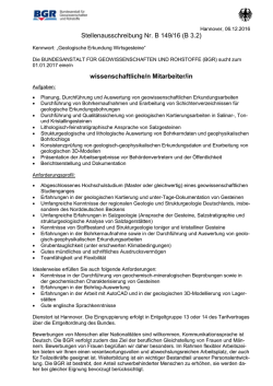 B149/16 Geologische Erkundung Wirtsgesteine - BGR