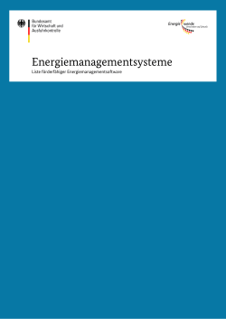 Liste der förderfähigen Energiemanagement-Software
