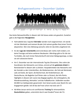refugeeswelcome – Dezember Update