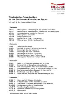 Liste aller Lehrbriefe im Theologischen