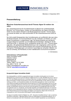 Pressemitteilung - Aigner Immobilien GmbH