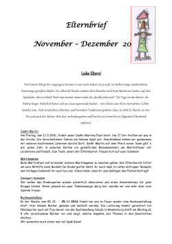 Elternbrief (Nov/Dez.2016) - St.Rupert Kindergarten Amerang