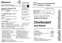 Chorkonzert - Kirchengemeinde Schwabach