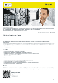 C#.Net-Entwickler Job in Duisburg