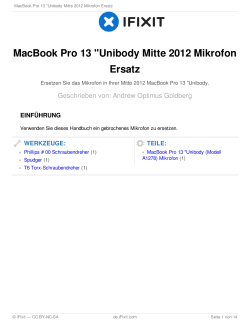 MacBook Pro 13 "Unibody Mitte 2012 Mikrofon Ersatz