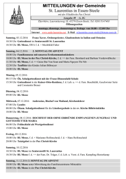 Gottesdienste und Aktuelles