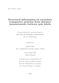 Structural information on secondary transporter - ETH E