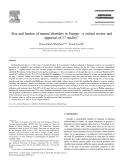 Wittchen HU, Jacobi F. Size and burden of mental disorders in