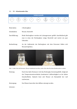 Schwitzendes Glas - Unterrichtsmaterialien Chemie