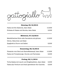 Dienstag, 06/12/2016 Pasta mit Bio-Salsiccia, dazu