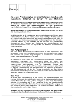 Die vollst&auml;ndige Stellenausschreibung finden sie hier.