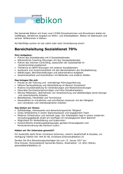 Bereichsleitung Sozialdienst 70%
