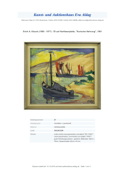 Erich A. Klauck (1900 - 1977) - Öl auf Hartfaserplatte - Kunst