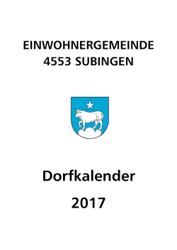 Dorfkalender 2017