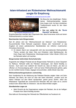 Islam-Infostand am R&uuml;desheimer Weihnachtsmarkt